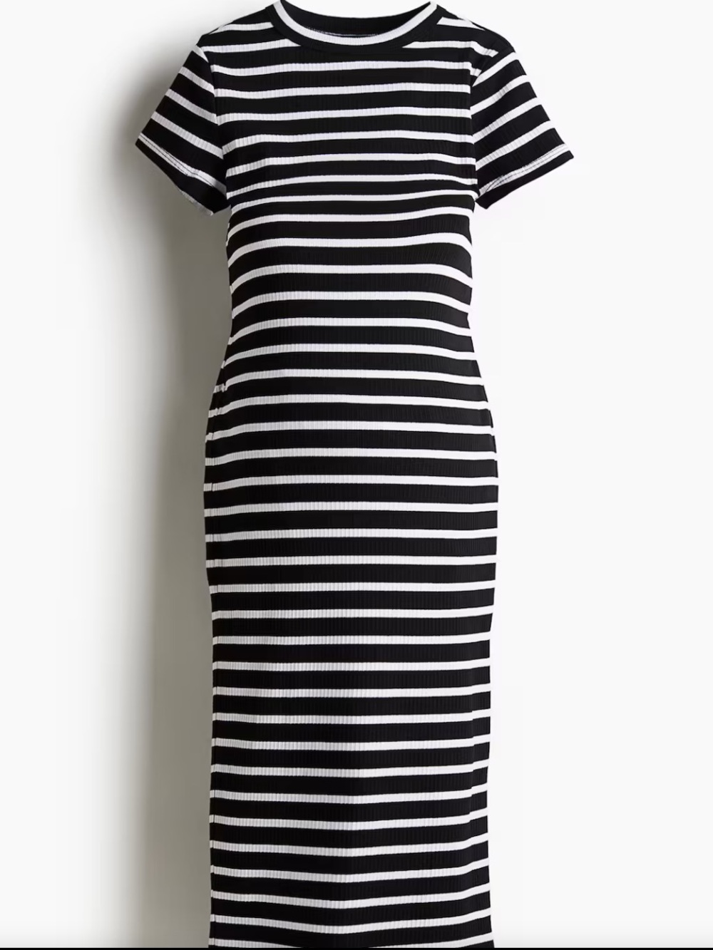 H&M Black & White Striped Maternity Maxi Dress
